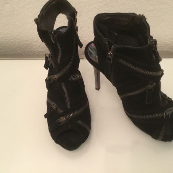 Sam Edelman suede peep toe zipper bootie sz 8 - Picture 9 of 10